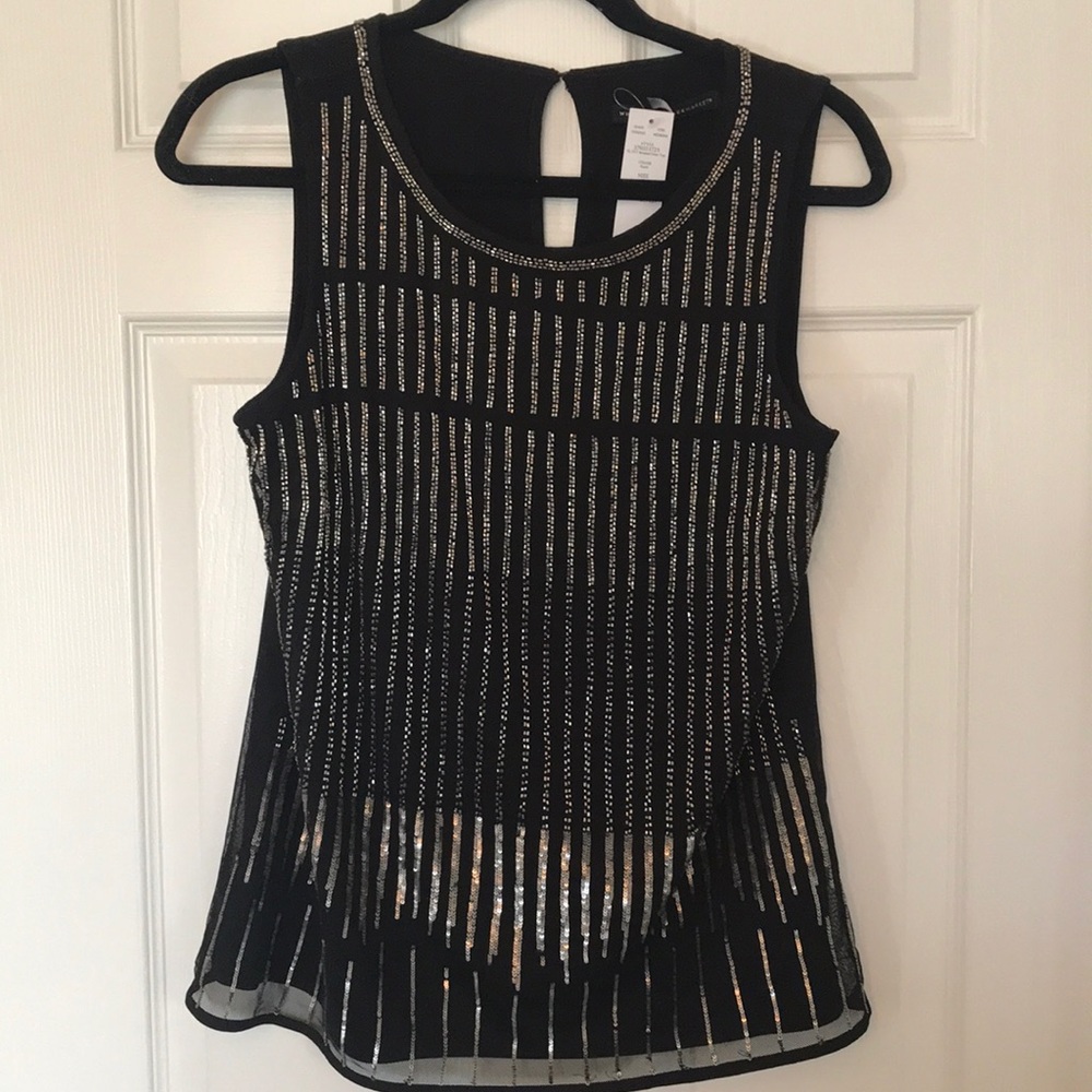 *NWT* WHBM beaded holiday blouse